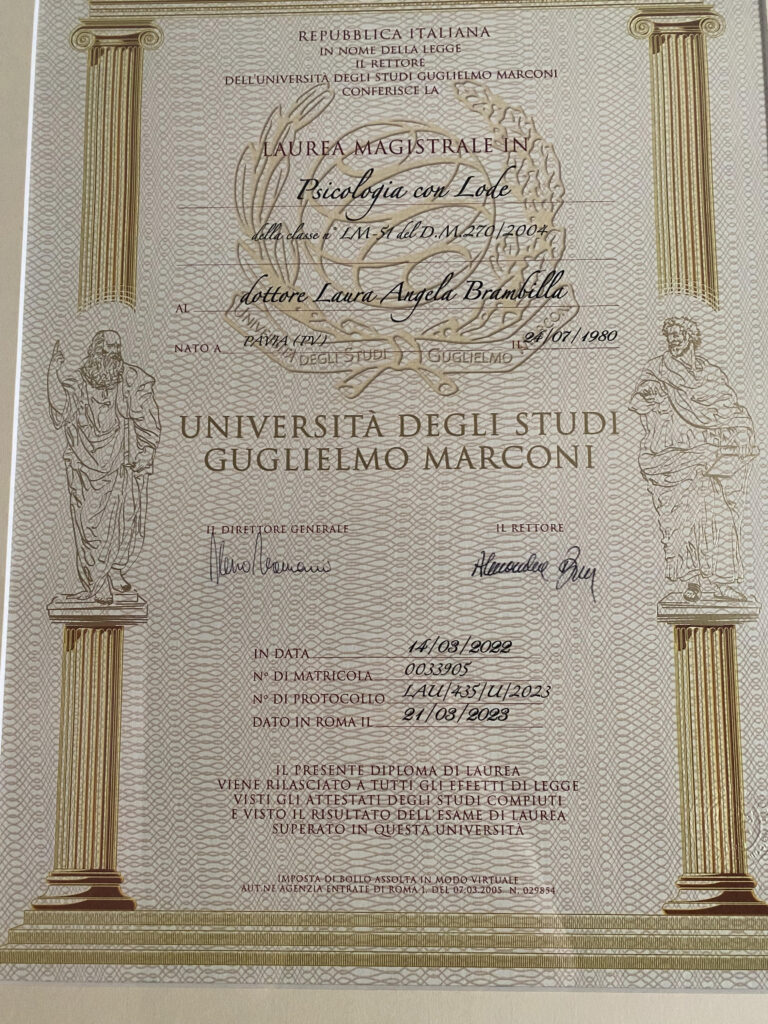 Foto laurea Psicologa per disturbi d’ansia a Novara